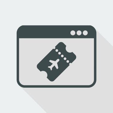Online rezervasyon uçak bileti - vektör simge bilgisayar websit için