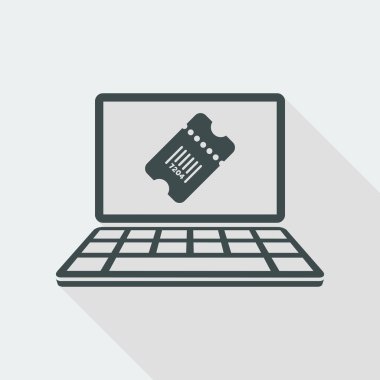 Online rezervasyon - vektör simge bilgisayar Web sitesi veya uygulama için