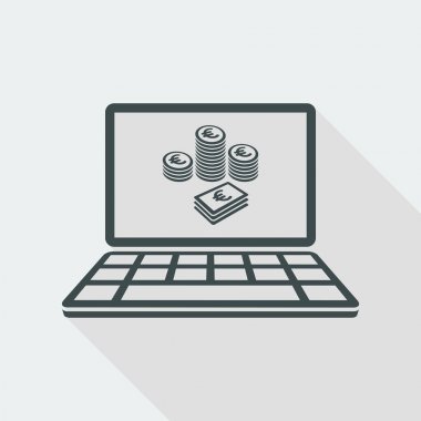 Euro - vektör simge bilgisayar Web sitesi veya uygulama için yığın