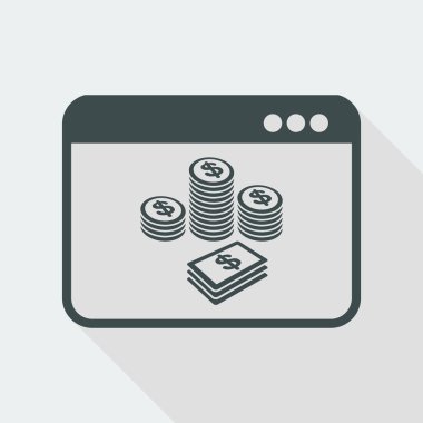 Dolar - vektör simge bilgisayar Web sitenize veya uygulamanıza için yığını