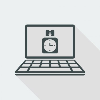 Dijital masa saati içinde kartı - bilgisayar Web sitesi için vektör simge veya bir