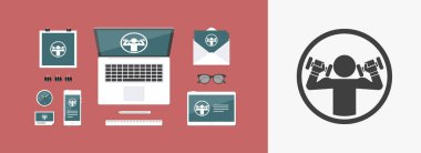 vektör illüstrasyon izole jimnastik salonu tek bir simge