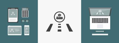 Yol simgesi - otel yön vektör çizim