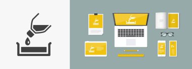 vektör çizim dökün kavramı