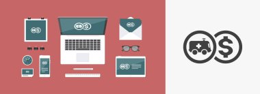 Ambulans maliyet tek vektör simge vektör çizim