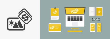 vektör çizim tek izole fotoğraf simge satmak