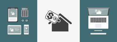 İzole edilmiş tek bir emlak simgesinin vektör illüstrasyonu