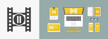 Tek izole video oynatıcı simge vektör çizim