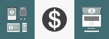 Tek izole dolar simge vektör çizim 