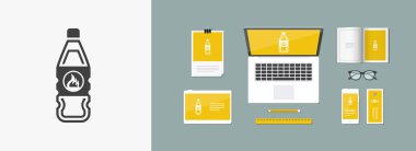 İzole edilmiş tek bir tehlikeli şişe simgesinin vektör çizimi