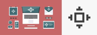 vectorillustratie van enkele geïsoleerde pixel pc-pictogram