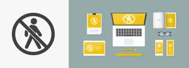 Tek izole erişimi yasak simge vektör çizim 