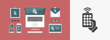 Tek izole edilmiş uzaktan kontrol simgesinin vektör illüstrasyonu