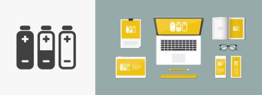 vektör çizim tek izole pil simgesi