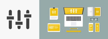 Tek izole Mikser düzeyleri simge vektör çizim