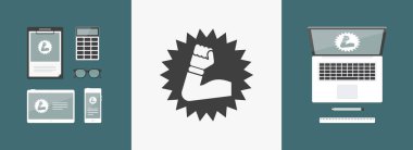 İzole edilmiş tek kas simgesinin vektör çizimi