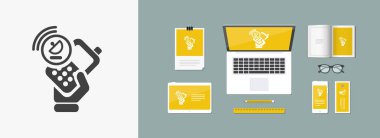 Tek izole uydu telefonu simge vektör çizim