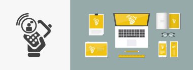 vektör çizim tek izole sohbet telefon simgesi