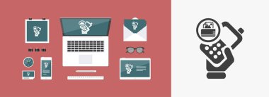 İzole edilmiş tek bir telefon simgesinin vektör illüstrasyonu