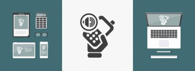 Tek izole ses telefonu simge vektör çizim