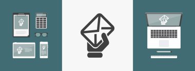 vektör çizim tek izole posta simgesini