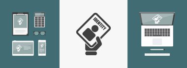 İzole edilmiş tek bir kimlik kartı simgesinin vektör illüstrasyonu