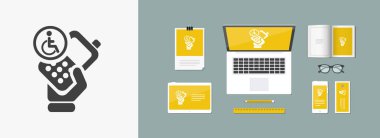 vektör çizim tek izole handikap telefon simgesi