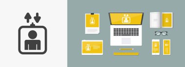 Tek izole Asansör simge vektör çizim