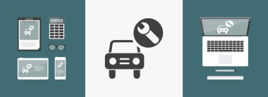 İzole edilmiş tek bir araba tamir simgesinin vektör illüstrasyonu