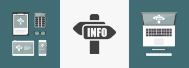 vektör çizim tek izole kartel bilgi simgesi