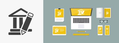 Tek izole Tapınağı tasarım simge vektör çizim