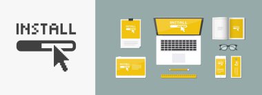 Tek izole edilmiş kurulum simgesinin vektör illüstrasyonu