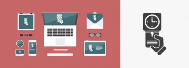 masa saati içinde kart simgesi