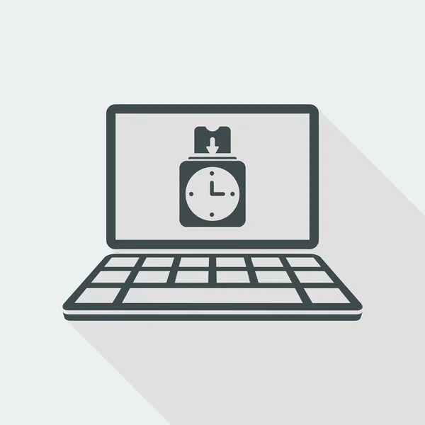 Dijital masa saati içinde kartı - bilgisayar Web sitesi için vektör simge veya bir — Stok Vektör