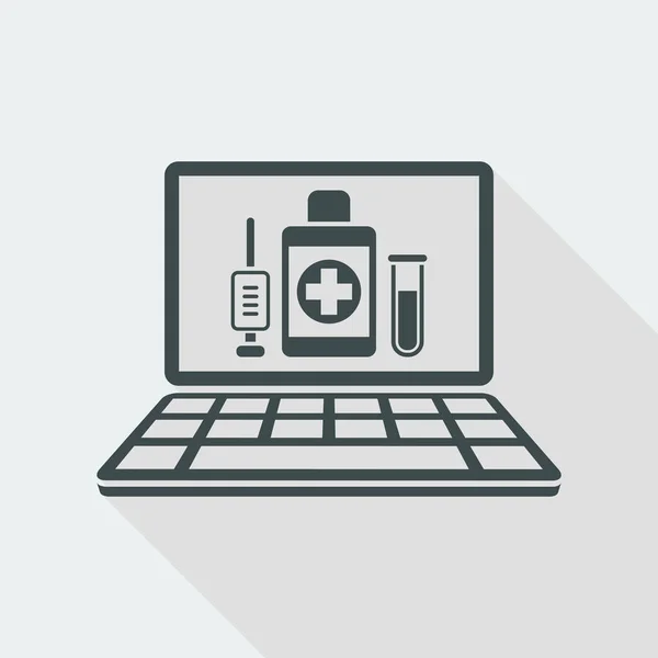 Página digital médica - Vector icono para el sitio web de la computadora o appli — Archivo Imágenes Vectoriales