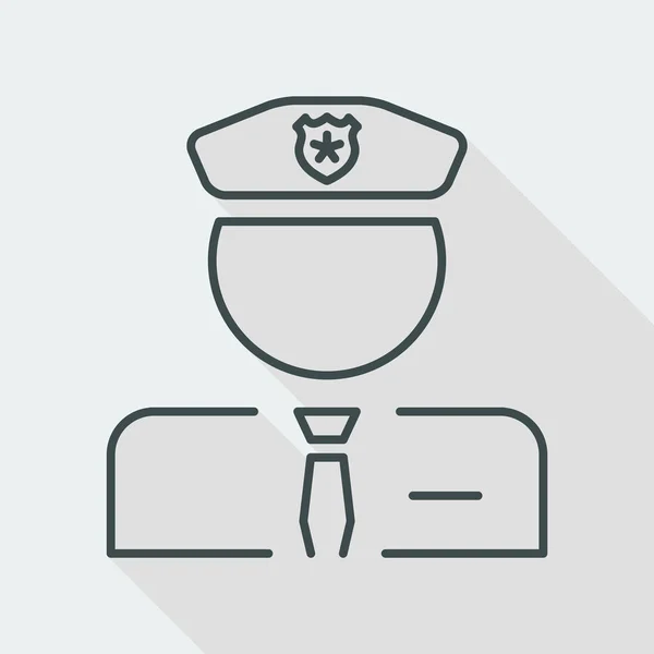 Icono de policía - Serie delgada — Vector de stock