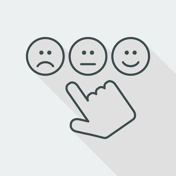 Beoordeling smiley icoon - dunne serie — Stockvector
