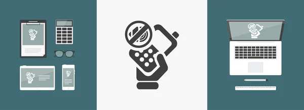 Ilustración vectorial de un solo icono de silencio del teléfono aislado — Vector de stock