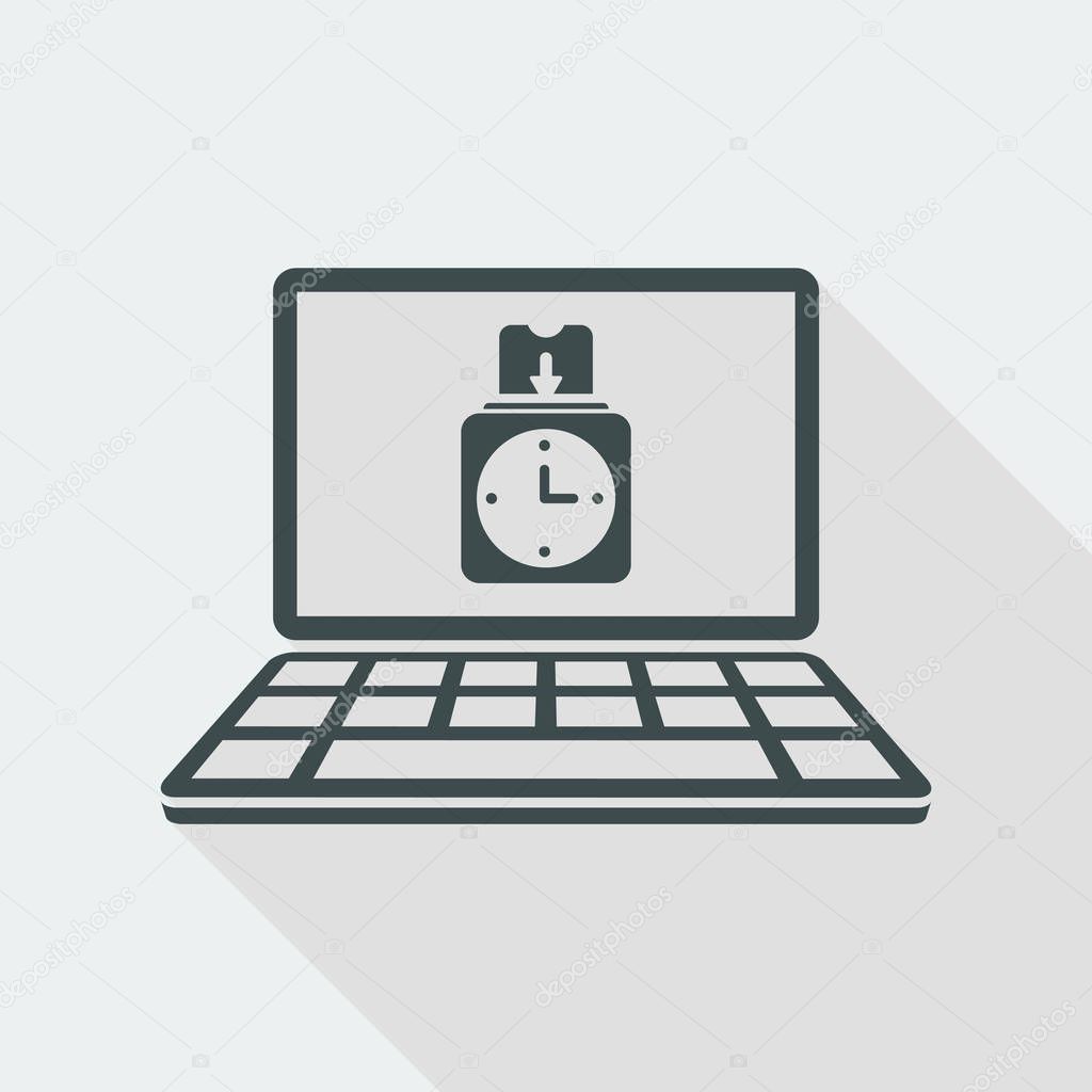 Digital clocking-in card - Vector icon for computer website or a