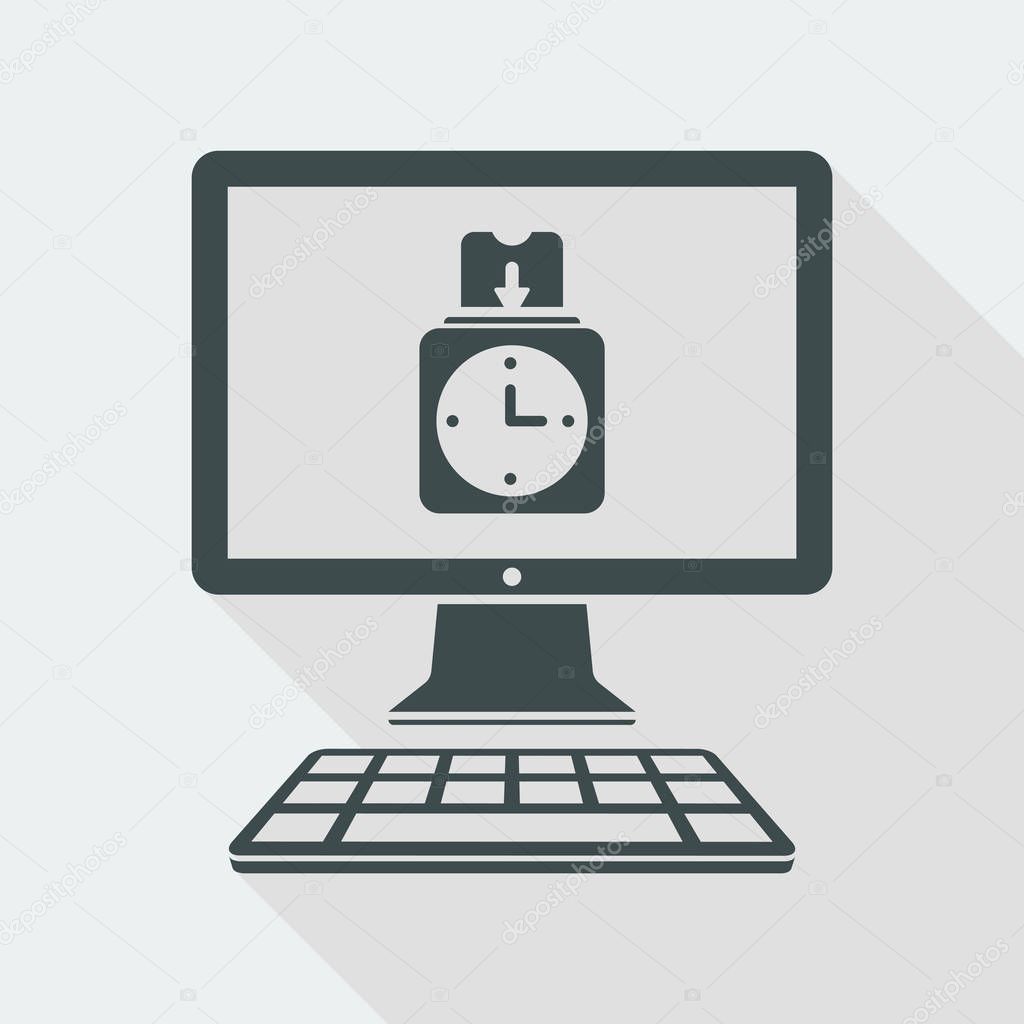 Digital clocking-in card - Vector icon for computer website or a