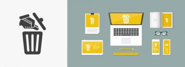 çöp kutusu üzerinde ayakkabı