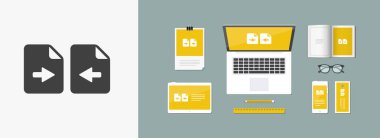 Dosya senkronizasyonu - Minimal düz simgesi