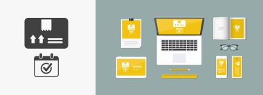 Teslimat - vektör web simgesi onay tarihi