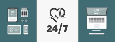 Sürekli tıbbi yardım hizmeti - vektör web simgesi