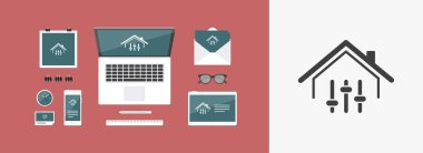 Uzaktan kumanda uygulama için ev - vektör web simgesi