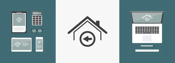 Concepto de dirección del hogar - Vector icono web — Archivo Imágenes Vectoriales