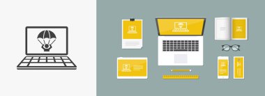 Acil durum kurtarmak bilgisayar gürültüyle çarpmak simgesiyle