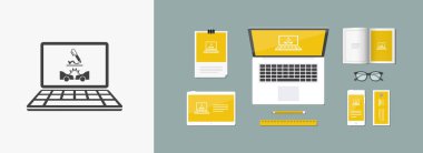 Araba kazasında çevrimiçi belge simgesi