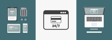 Online Bankacılık hizmetleri web simgeler