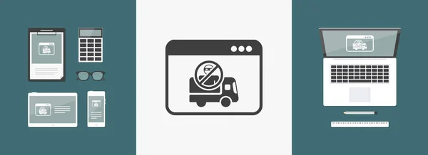 Transport par camion avec contrôle informatique de sécurité — Image vectorielle